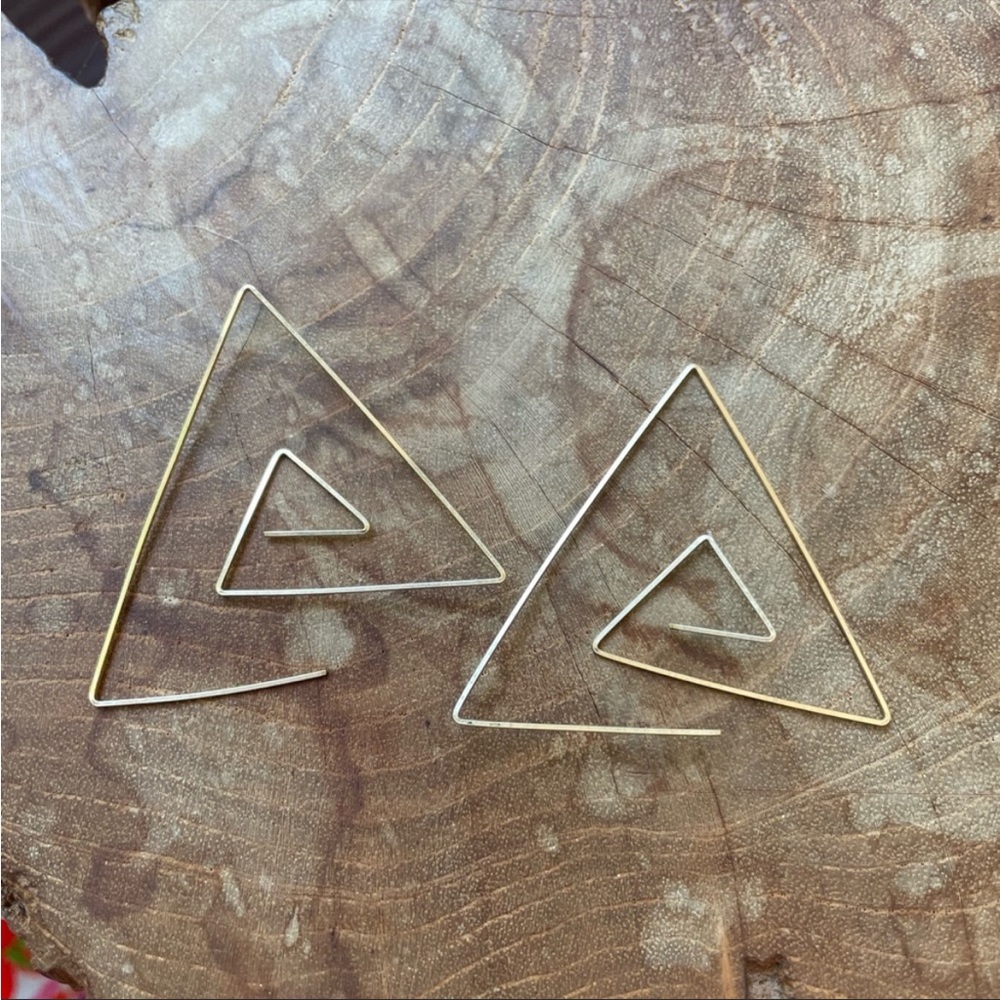 14k Gold Plated Triangle Earring